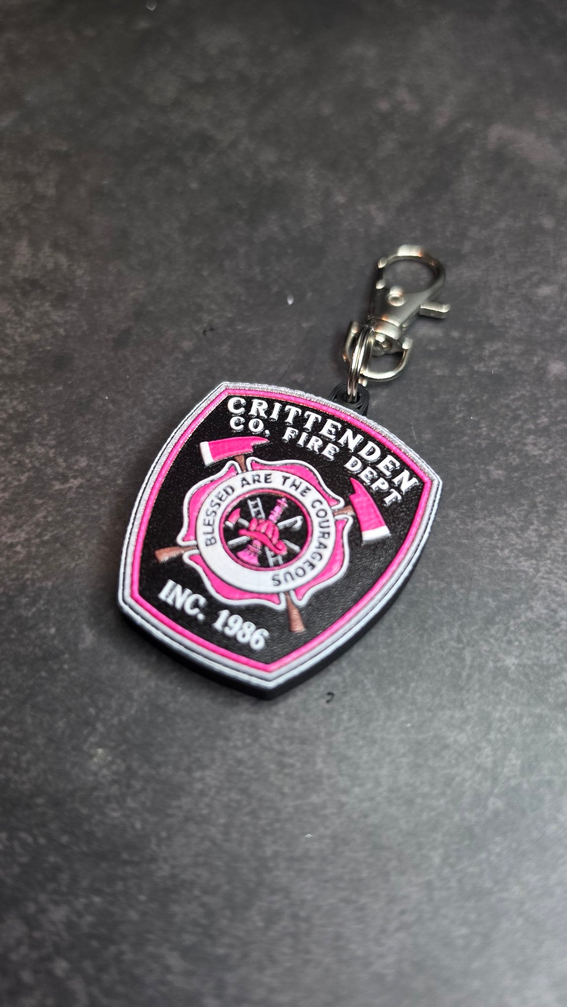Crittenden Co. Fire Dept Pink MicroKeychain