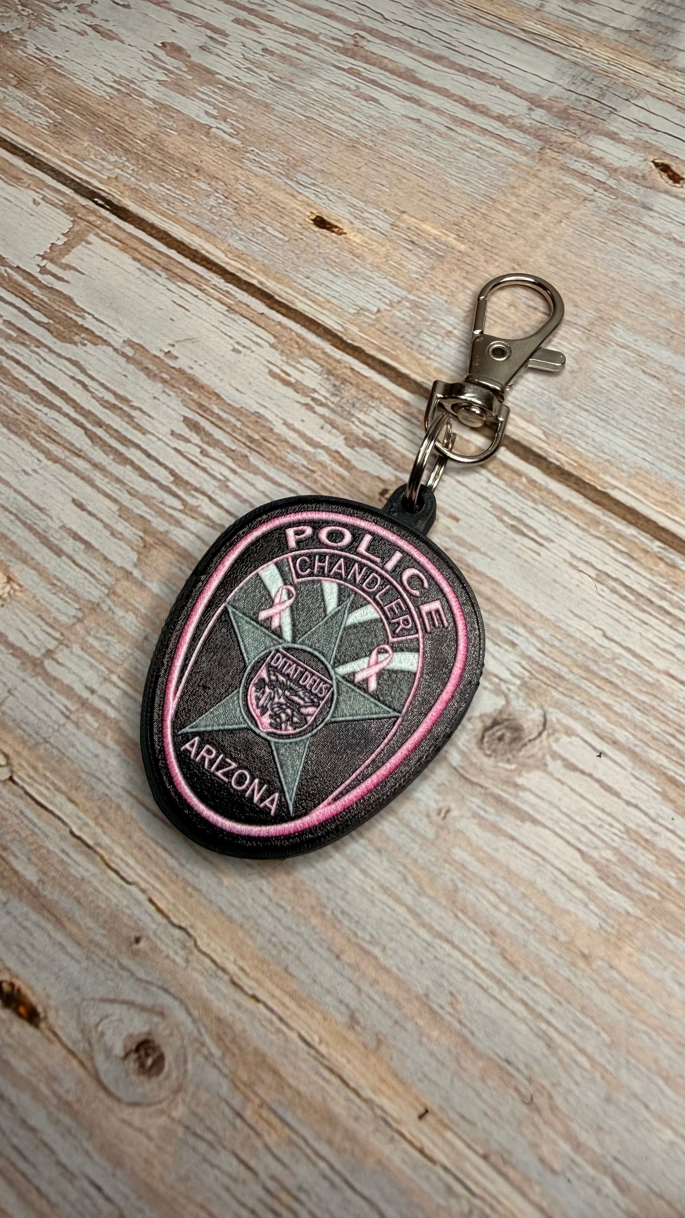 Chandler Police Department, Arizona Pink Patch MicroKeychain