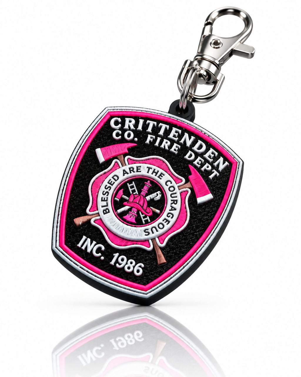 Crittenden Co. Fire Dept Pink MicroKeychain
