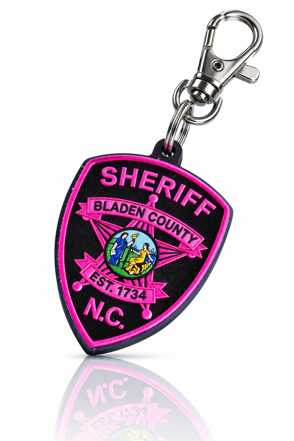 Bladen County Sheriff's Office, North Carolina Pink Patch keychain