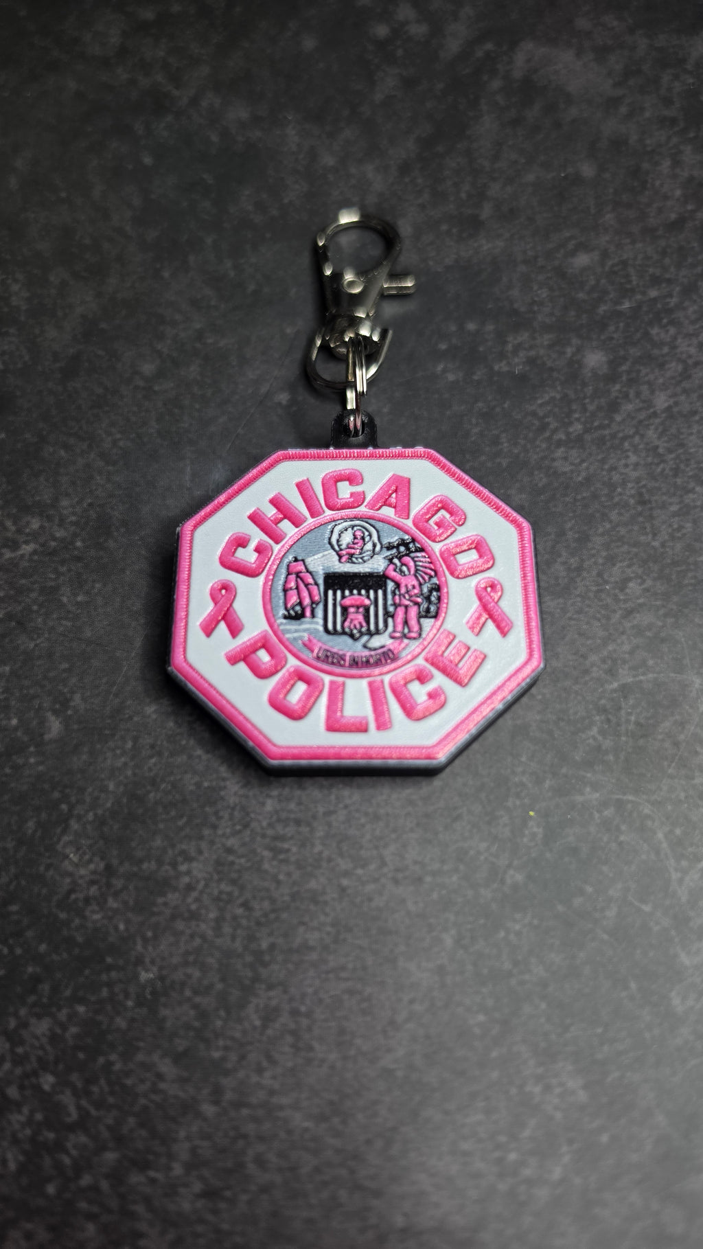 Chicago Police Department, Illinois Pink Patch keychain