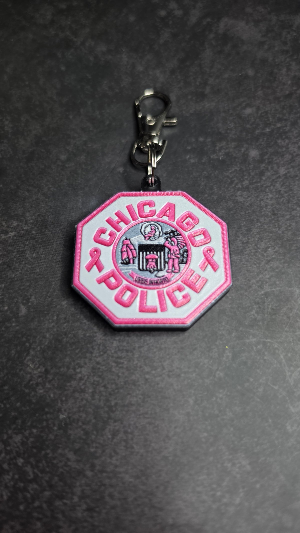 Chicago Police Department, Illinois Pink Patch keychain