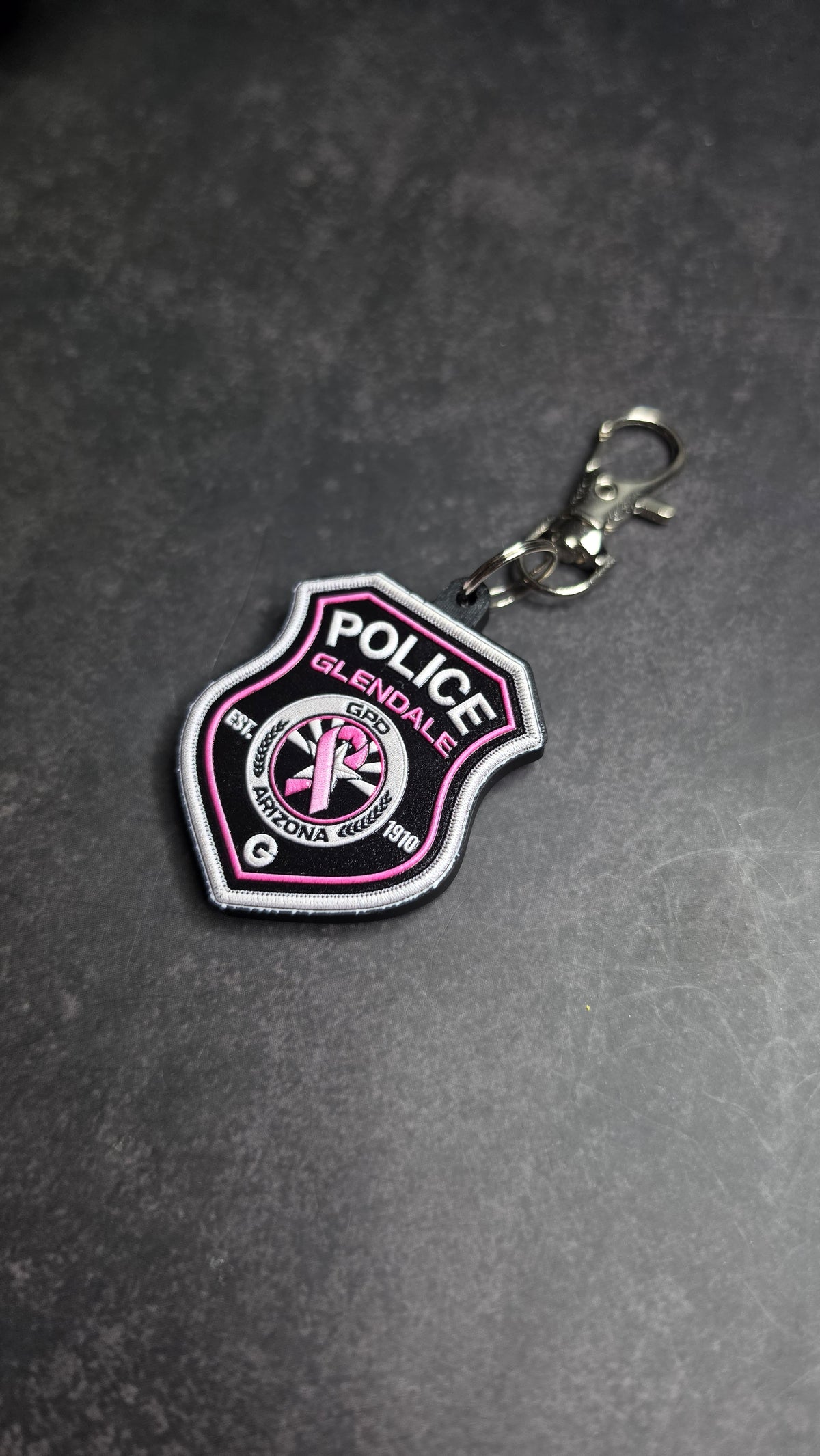 Glendale Police Department, Arizona Pink Patch keychain