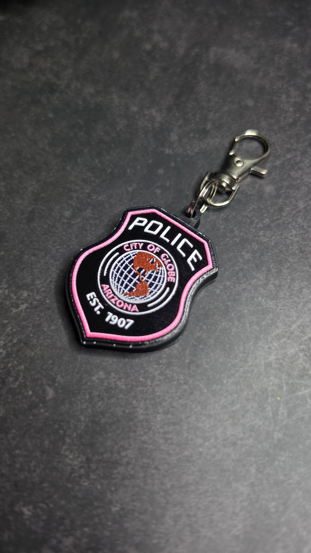 Globe Police Department, Arizona Pink Patch keychain