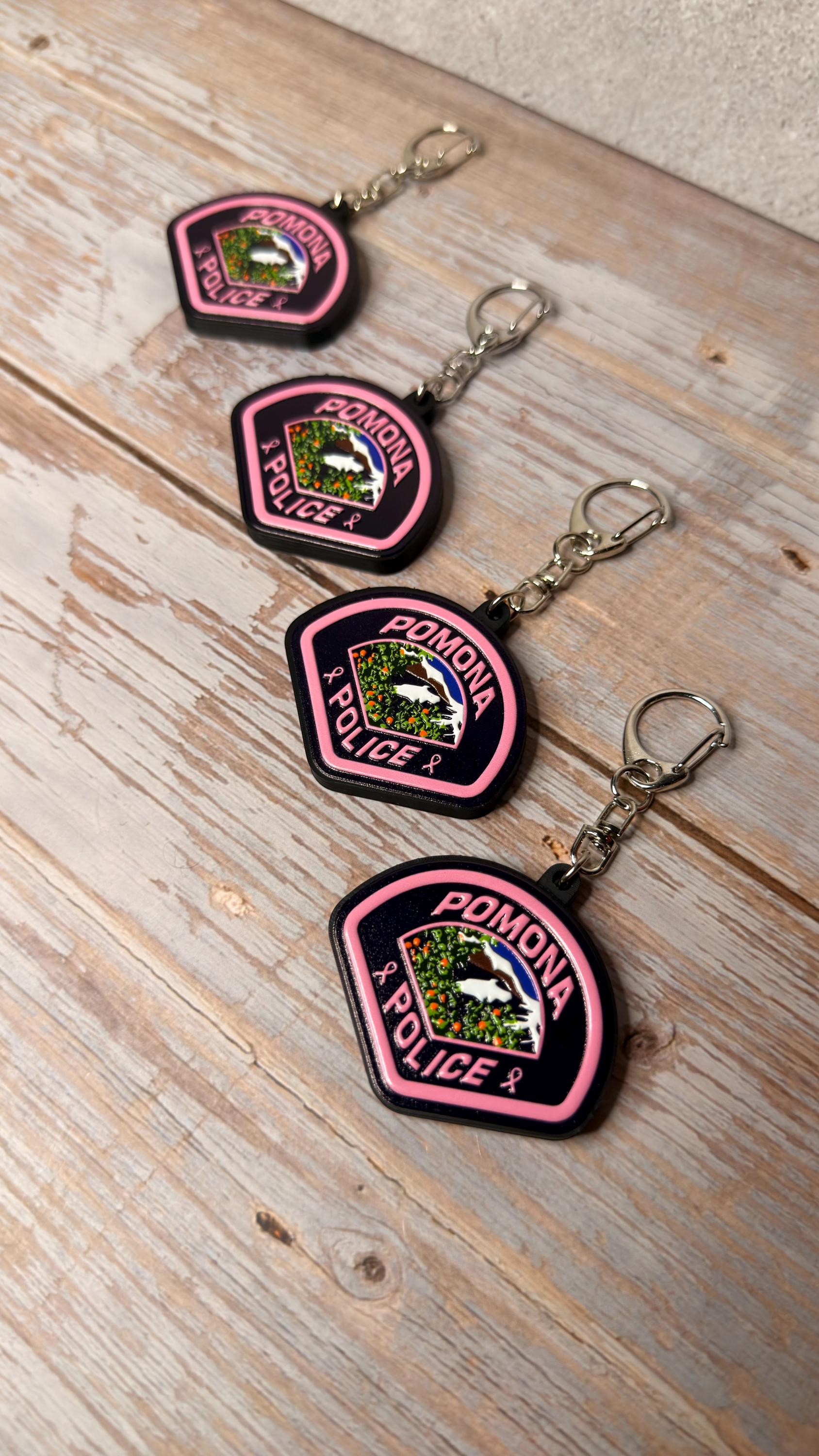 Pomona Police Pink Patch, California - MicroKeychain