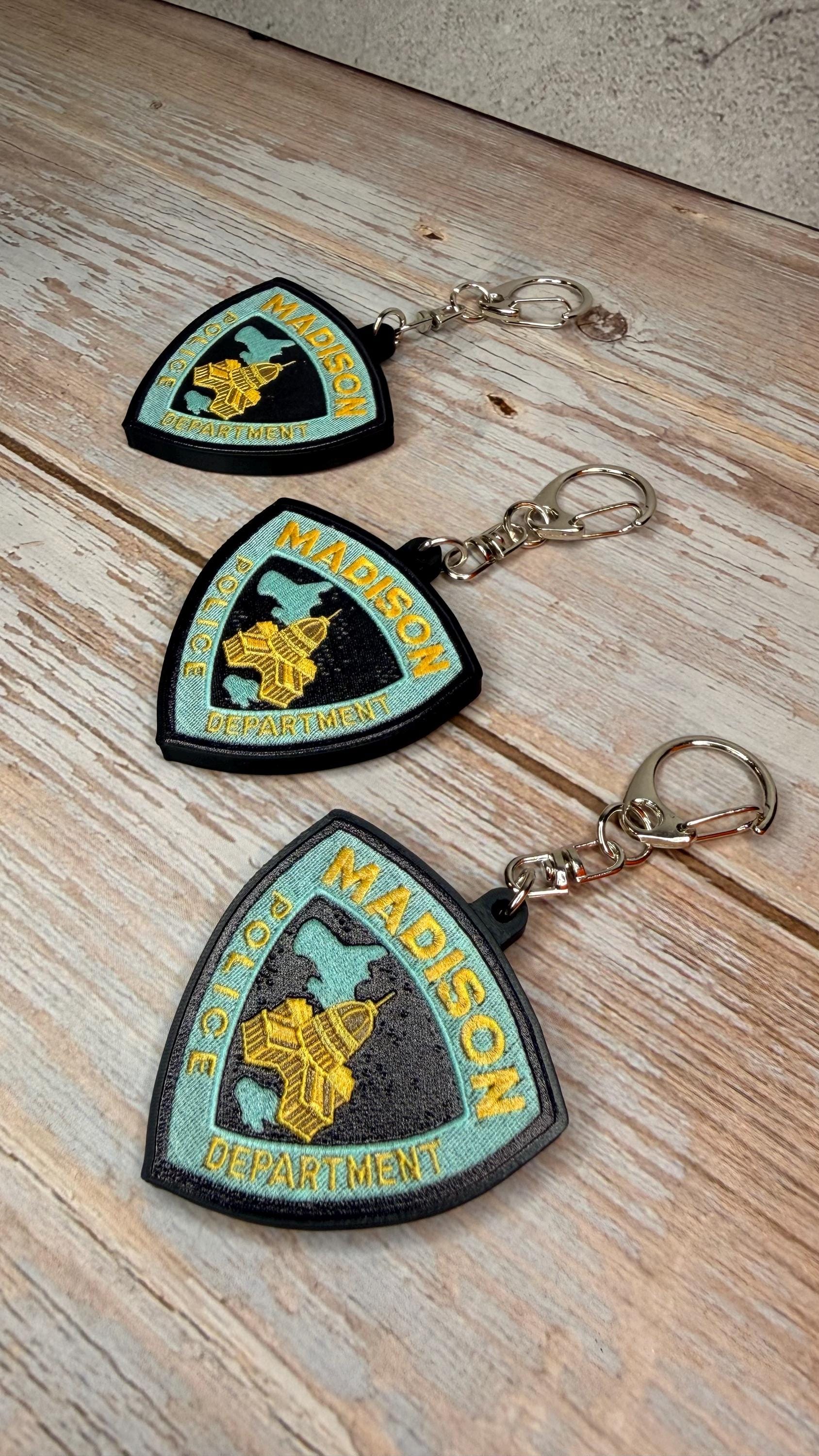 Madison Police Department | Collector Patch Keychain | Police Gift | Thin Blue Line