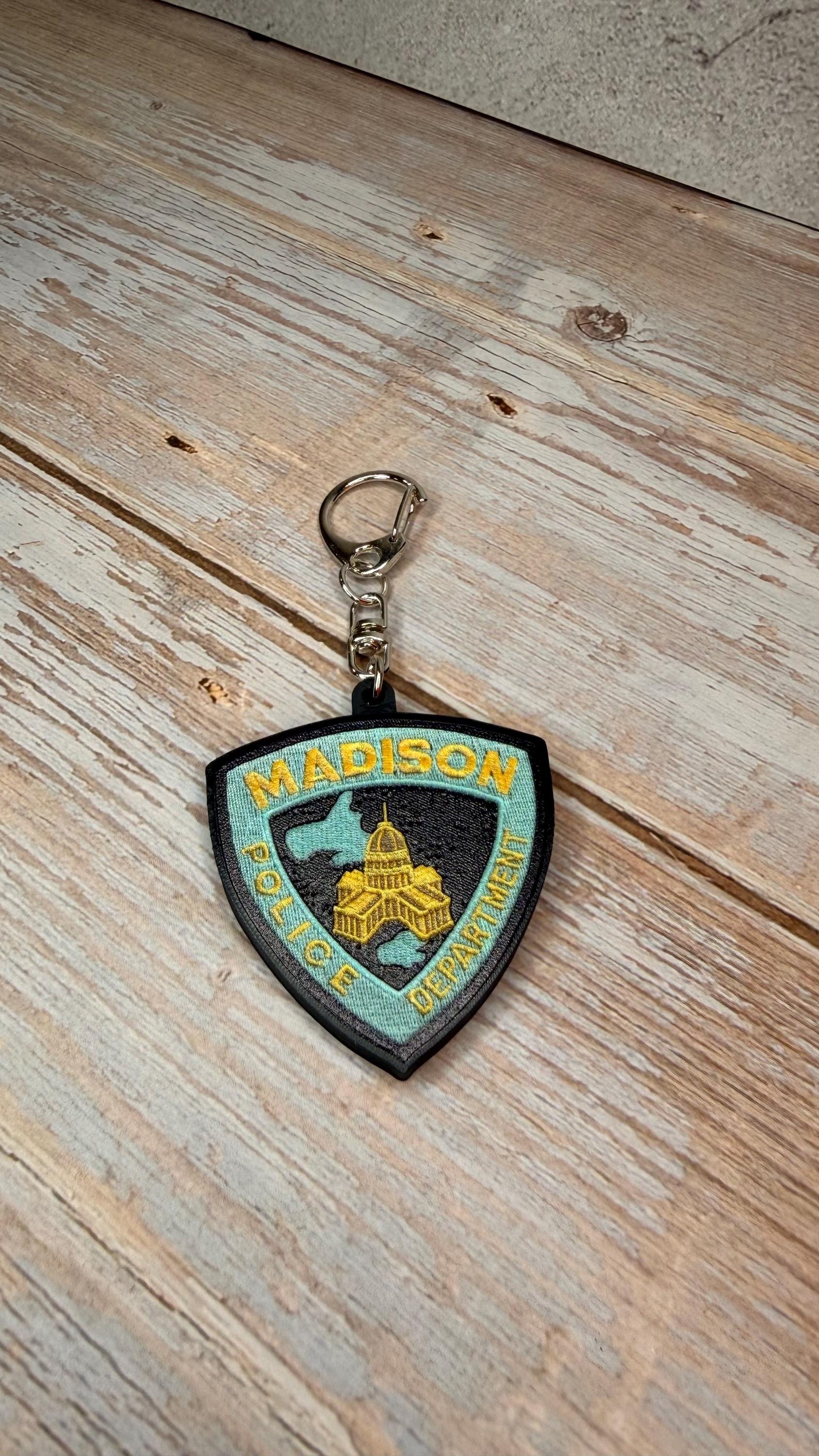 Madison Police Department | Collector Patch Keychain | Police Gift | Thin Blue Line