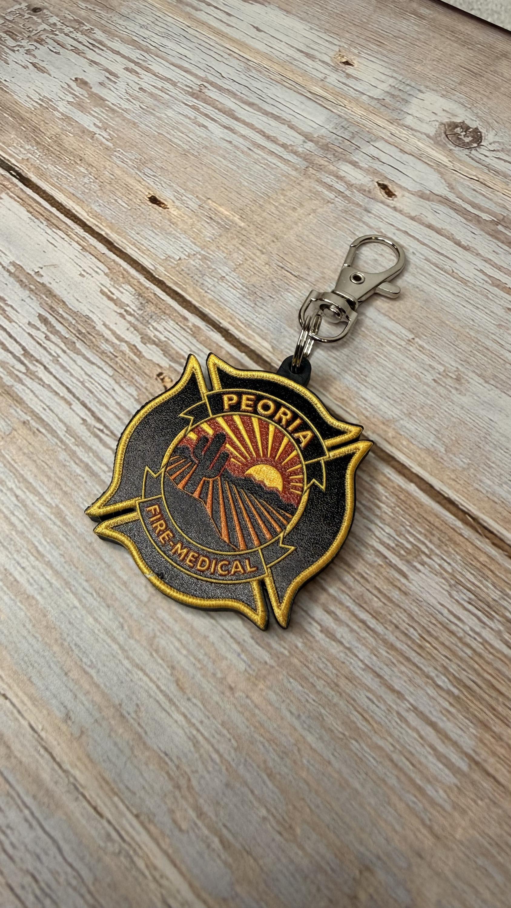Peoria Fire-Medical Department keychain detail