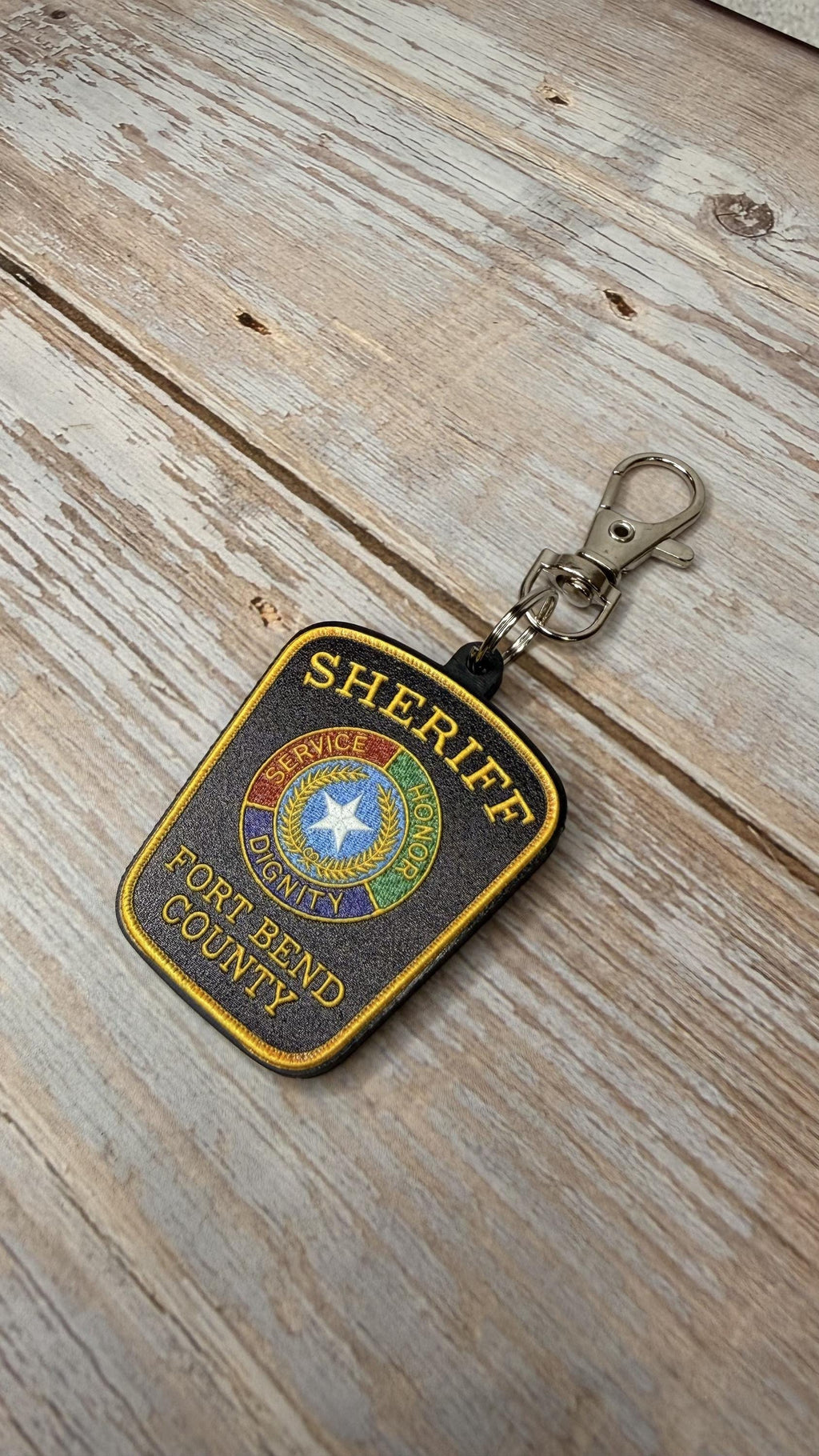 Fort Bend County Sheriff keychain pair