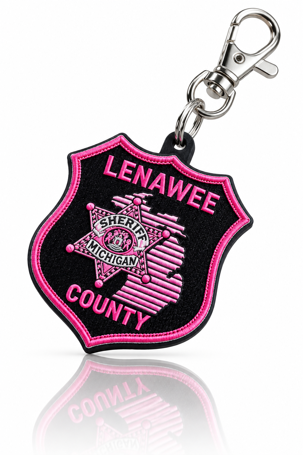 Lenawee County Sheriff's Office, Michigan Pink Patch keychain