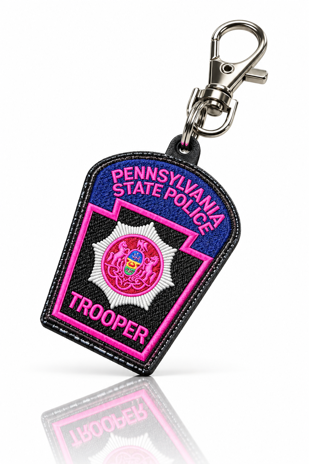 Pennsylvania State Police Trooper Pink Patch keychain