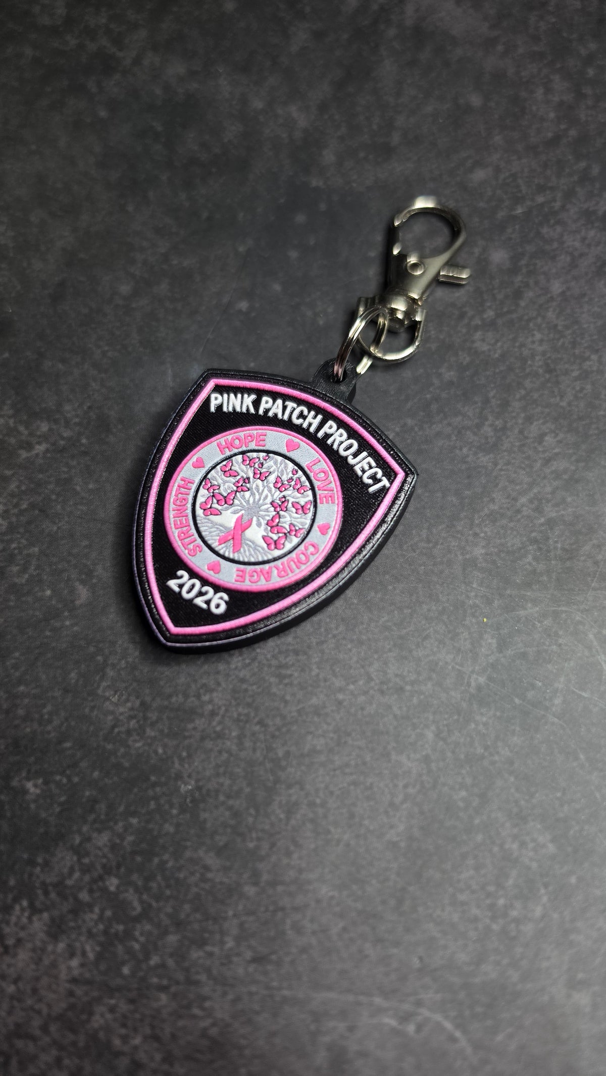 Pink Patch Project 2026 keychain