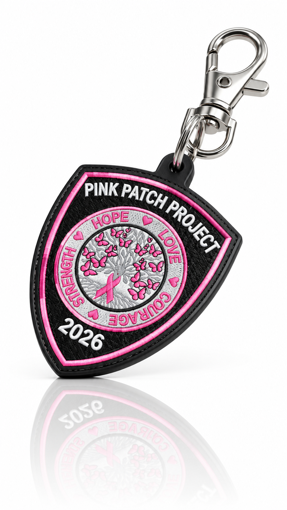 Pink Patch Project 2026 keychain