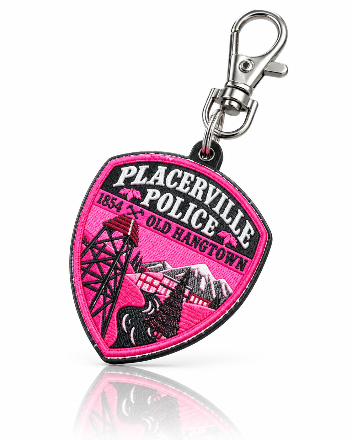 Placerville Police Department, California Pink Patch keychain